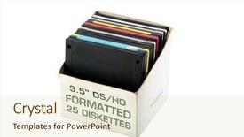  Presentation with text box - Audience pleasing slides consisting of cd label - old floppy disc backdrop and a soft green colored foreground