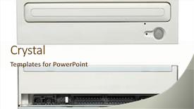  Presentation with cd rom drive cd - Slides consisting of cd rom drives - cd drive front and back background and a  colored foreground