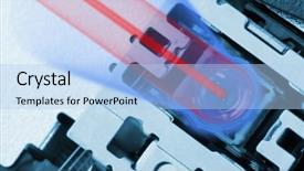  Presentation with laser - Audience pleasing presentation design consisting of cd rom drives - close-up of cd - dvd backdrop and a  colored foreground