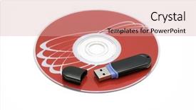  Presentation with memory computer - Presentation theme having cd rom drives - flash memory and computer disk background and a  colored foreground