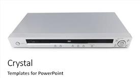  Presentation with silver - Colorful slides enhanced with cd rom drives - silver dvd player isolated backdrop and a white colored foreground