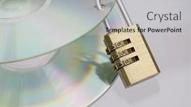  Presentation with data security - Amazing presentation having cd-s-with-padlock-data backdrop and a light gray colored foreground