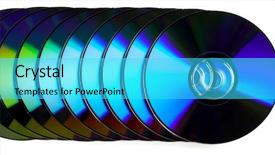  Presentation with hard disk drive - Audience pleasing slides consisting of cdr - disk backdrop and a cyan colored foreground