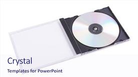 Presentation with case - Beautiful theme featuring cdr - dvd case isolated backdrop and a sky blue colored foreground