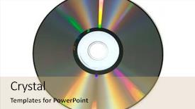  Presentation with cdr - PPT theme having cdr - rainbow on the cd background and a coral colored foreground