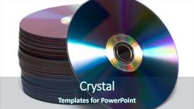  Presentation with cdr - Slide set enhanced with cdr - stack of cd or dvd background and a ocean colored foreground