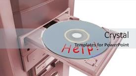  Presentation with white - Audience pleasing presentation theme consisting of cdrom - disk help in tray isolated backdrop and a  colored foreground