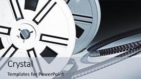  Presentation with vintage movie - Slides with cdrom - fine closeup image on vintage background and a light blue colored foreground