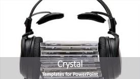  Presentation with monarch butterfly isolated on white - Beautiful presentation theme featuring cdrom - headphones with cd isolated backdrop and a gray colored foreground