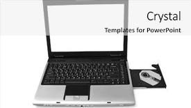  Presentation with ambulance open - PPT layouts with cdrom - laptop with cd case open background and a white colored foreground