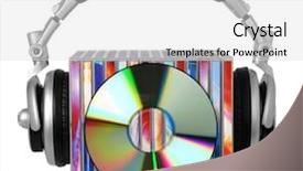  Presentation with listening - Slides enhanced with cdrom - listening to music concept background and a white colored foreground
