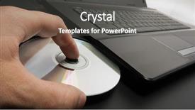  Presentation with loading - Slide set featuring cdrom - loading cd - dvd background and a dark gray colored foreground