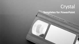  Presentation with cassette - PPT theme enhanced with cdrom - old video cassette background and a gray colored foreground