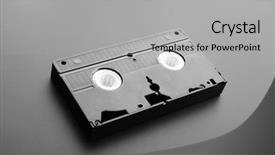  Presentation with cassette - Slides enhanced with cdrom - old video cassette background and a light gray colored foreground