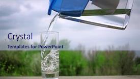  Presentation with water jug - Slide set enhanced with active filtetrws - cear filtered water pouring background and a sky blue colored foreground