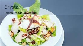  Presentation with grilled chicken - Colorful slide deck enhanced with ceasar-salad-with-grilled-chicken backdrop and a teal colored foreground