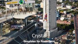  Presentation with urban buildings - Amazing slide set having cebu-philippines-march-25-2016 backdrop and a tawny brown colored foreground