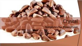  Presentation with cedar - Beautiful PPT layouts featuring cedar pine nuts heap isolated on white background backdrop and a red colored foreground
