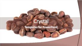  Presentation with cedar - Audience pleasing presentation design consisting of cedar pine nuts isolated on white backdrop and a tawny brown colored foreground
