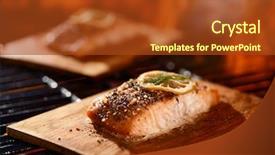  Presentation with cedar - Slide deck having cedar plank salmon with lemon background and a tawny brown colored foreground
