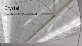  Presentation with hong kong airport - Slides having ceiling at hong kong airport background and a light gray colored foreground