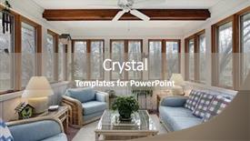  Presentation with wicker - Cool new slide deck with ceiling beam and wicker furniture backdrop and a  colored foreground