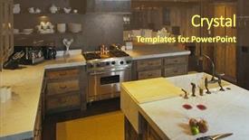  Presentation with log cabin - PPT theme featuring ceiling fan - luxurious rustic fully equipped log background and a tawny brown colored foreground