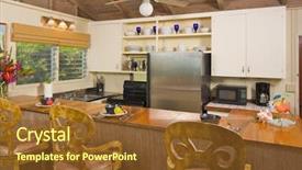  Presentation with tropical - Theme featuring ceiling fan - tropical kitchen interior background and a tawny brown colored foreground
