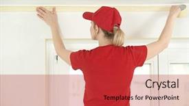  Presentation with home improvement - PPT layouts consisting of ceiling moulding with masking tape background and a  colored foreground