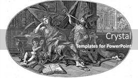  Presentation with poetry - Amazing slide set having ceiling-piece-with-the-personified backdrop and a dark gray colored foreground