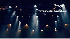  Presentation with theater stage - Slide set having ceiling-spotlights-lights-the-scene background and a navy blue colored foreground