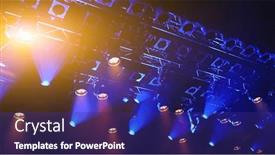  Presentation with show - Slides featuring ceiling-spotlights-working-during background and a navy blue colored foreground