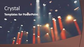  Presentation with theater stage - Slide deck with ceiling-stage-spotlights-shines and a tawny brown colored foreground