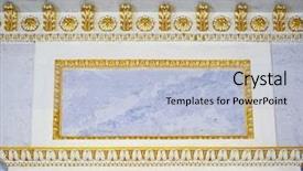  Presentation with golden rice - Colorful presentation theme enhanced with ceiling the rich golden interior backdrop and a light blue colored foreground