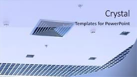  Presentation with systems - Presentation theme having ceiling with built-in hvac background and a light blue colored foreground
