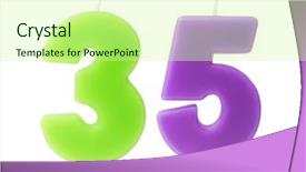  Presentation with white candles - Audience pleasing slide set consisting of celabration - colorful birthday candles backdrop and a soft green colored foreground