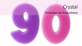  Presentation with white candles - Audience pleasing PPT theme consisting of celabration - colorful birthday candles backdrop and a lavender colored foreground