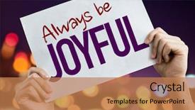  Presentation with light golden lights - Cool new presentation theme with celebation - always be joyful placard backdrop and a  colored foreground