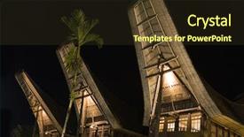  Presentation with toraja - Presentation theme with celebation - toraja houses background and a tawny brown colored foreground