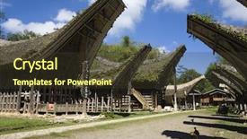  Presentation with toraja - Presentation theme with celebation - toraja village background and a tawny brown colored foreground