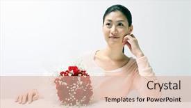  Presentation with asian - PPT theme featuring celebation teacher day - asian woman background and a  colored foreground