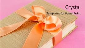  Presentation with color - Audience pleasing slides consisting of celebation teacher day - book wrapped with color ribbon backdrop and a  colored foreground