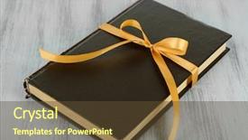  Presentation with color - Amazing PPT theme having celebation teacher day - book wrapped with color ribbon backdrop and a  colored foreground