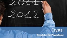  Presentation with research writing - Slide set enhanced with celebation teacher day - man writing on a blackboard background and a teal colored foreground