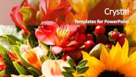  Presentation with flowers - PPT theme featuring celebation teacher day - nice flowers background and a crimson colored foreground