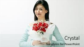  Presentation with asian war - Cool new presentation theme with celebation teacher day - young asian woman backdrop and a  colored foreground