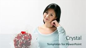  Presentation with asian - Presentation theme with celebation teacher day - young asian woman background and a  colored foreground
