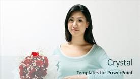  Presentation with asian - PPT layouts consisting of celebation teacher day - young asian woman background and a  colored foreground