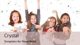  Presentation with birthday kids - PPT theme consisting of white background including vanilla background and a light gray colored foreground.