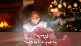  Presentation with christmas magic - Cool new PPT theme with celebrate carefull - surprise girl opening christmas magic backdrop and a red colored foreground